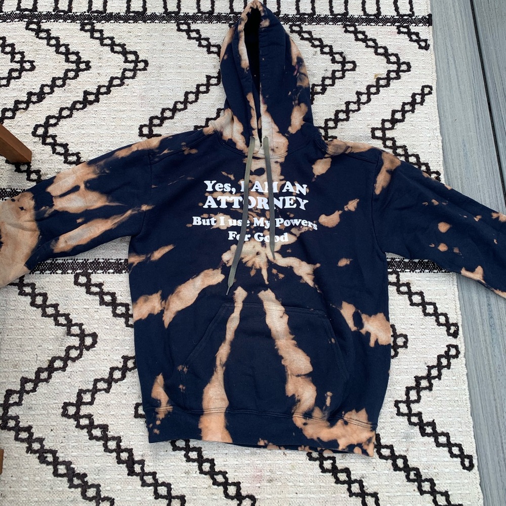 NWT Navy Blue tie dye hooded l/s sweatshirt
